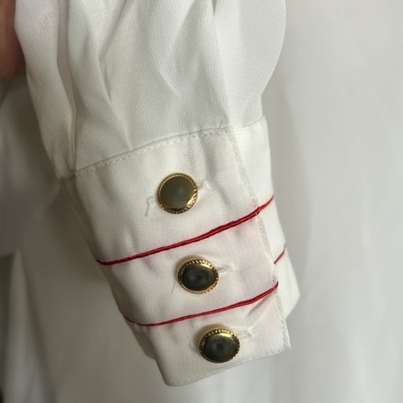 Stylish White Button Down by Collections Internationale style A6603 size 10 - Picture 4 of 7